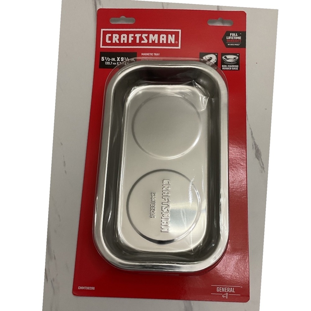 Craftsman Magnetic Parts Tray 5.5 x 9.5 Inch Stainless Steel CMMT98286 NEW - Picture 2 of 4